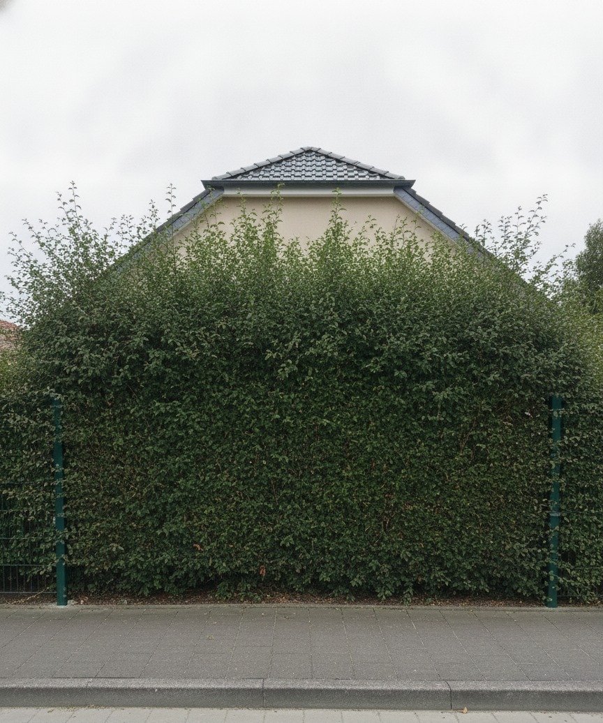 Liguster-Hecke — vor dem Schnitt