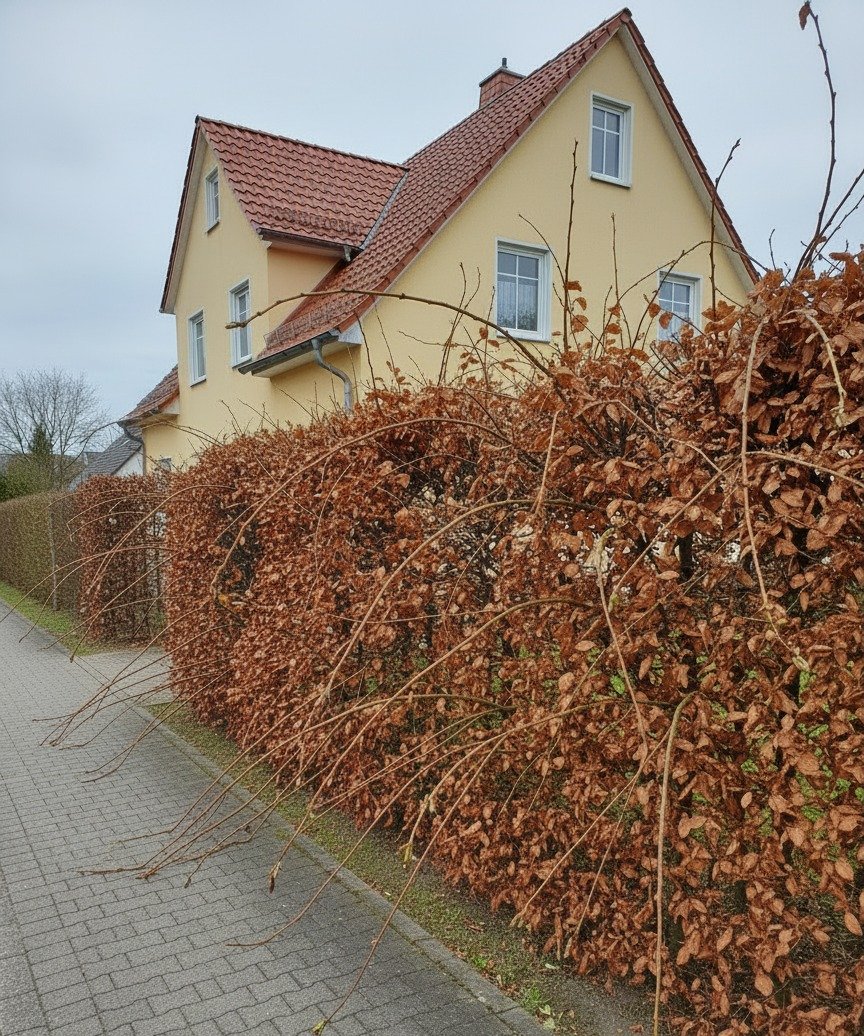 Rotbuchen-Hecke — vor dem Schnitt