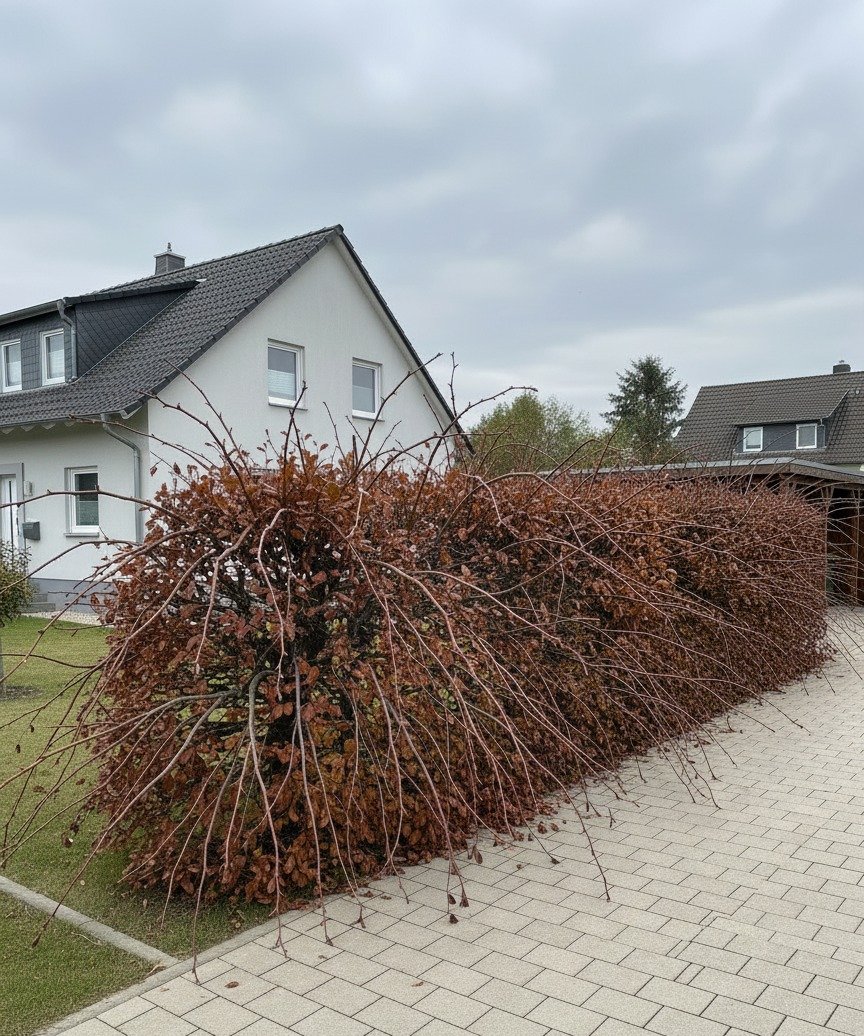 Rotbuche-Hecke — vor dem Schnitt